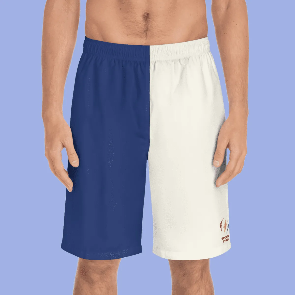 Men's Navy And Cream Board Shorts