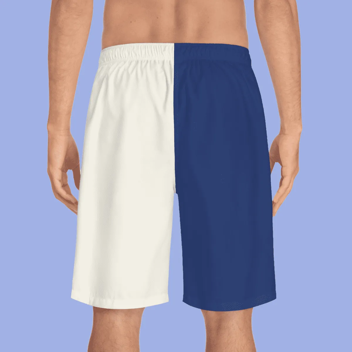 Men's Navy And Cream Board Shorts