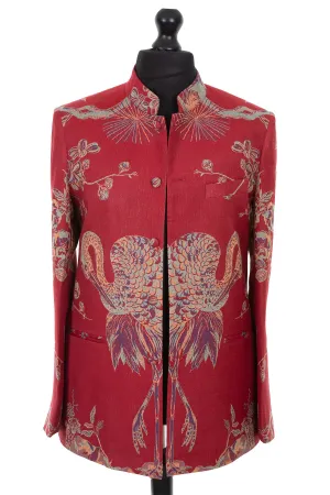 Mens Nehru Jacket in Venetian Red