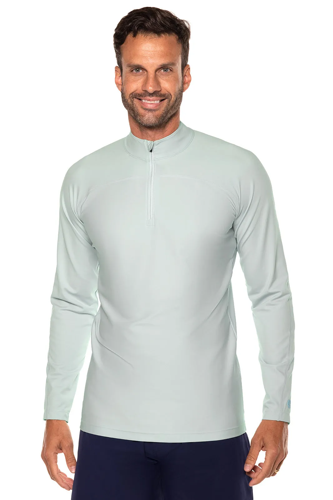 Men's Nocona Zip Rash Guard  |  Misty Aqua