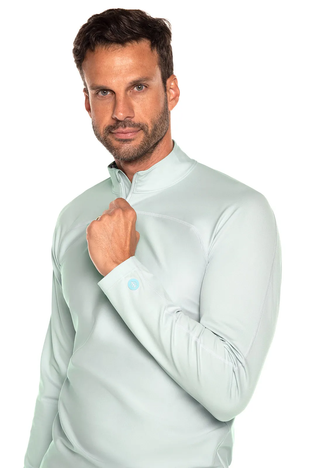 Men's Nocona Zip Rash Guard  |  Misty Aqua