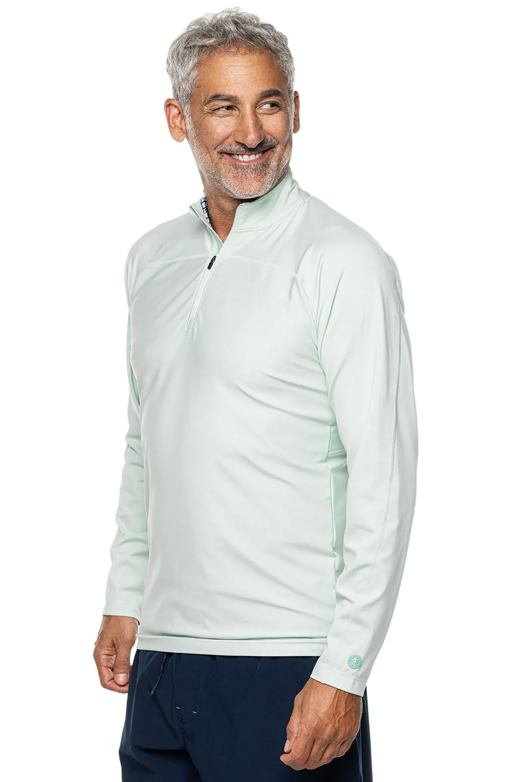 Men's Nocona Zip Rash Guard  |  Misty Aqua