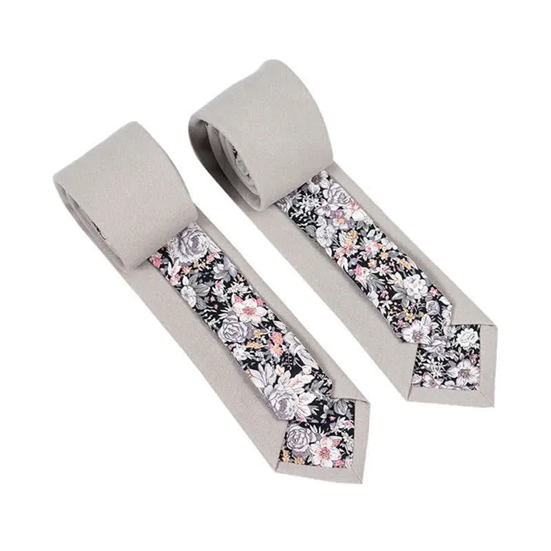 Men's Novel Plaid Floral Patchwork Necktie