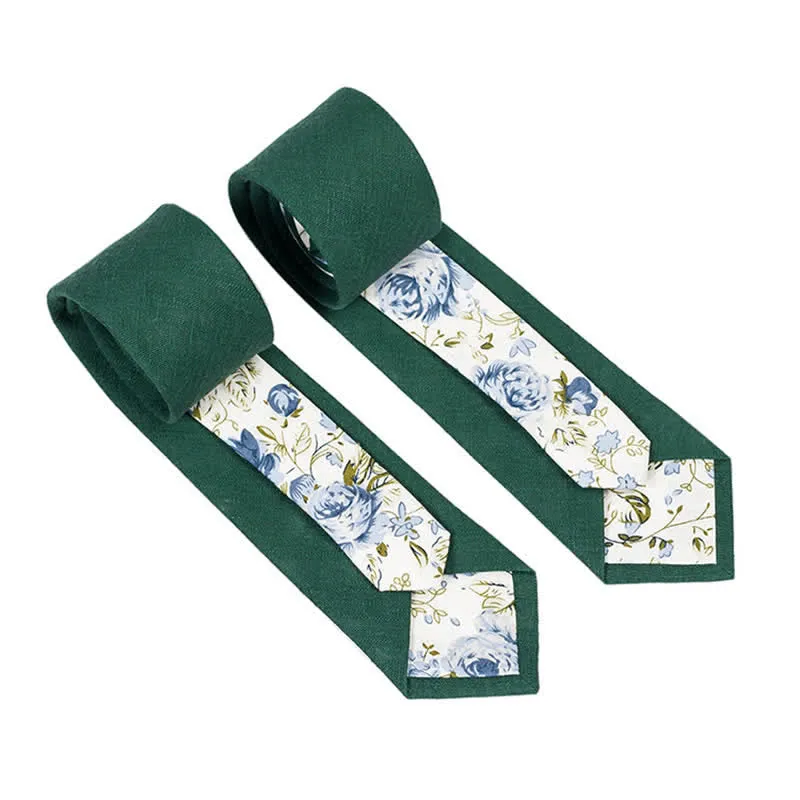 Men's Novel Plaid Floral Patchwork Necktie