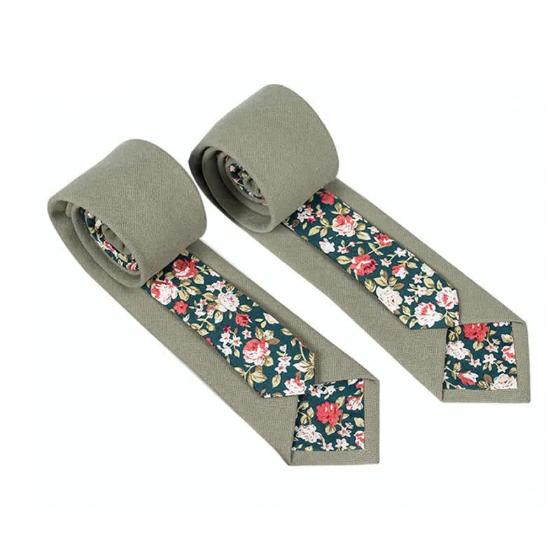 Men's Novel Plaid Floral Patchwork Necktie