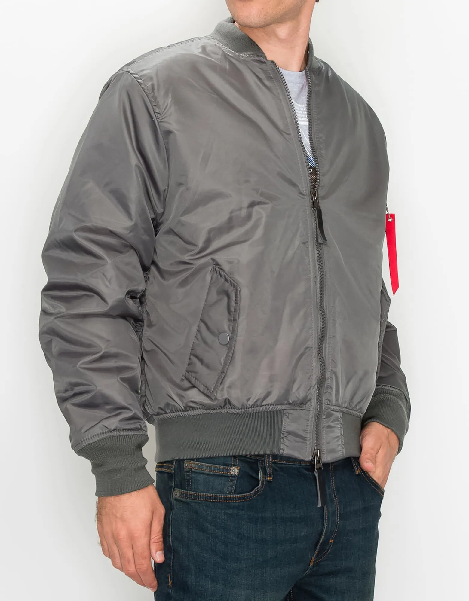 MEN'S NYLON BOMBER FLIGHT JACKET