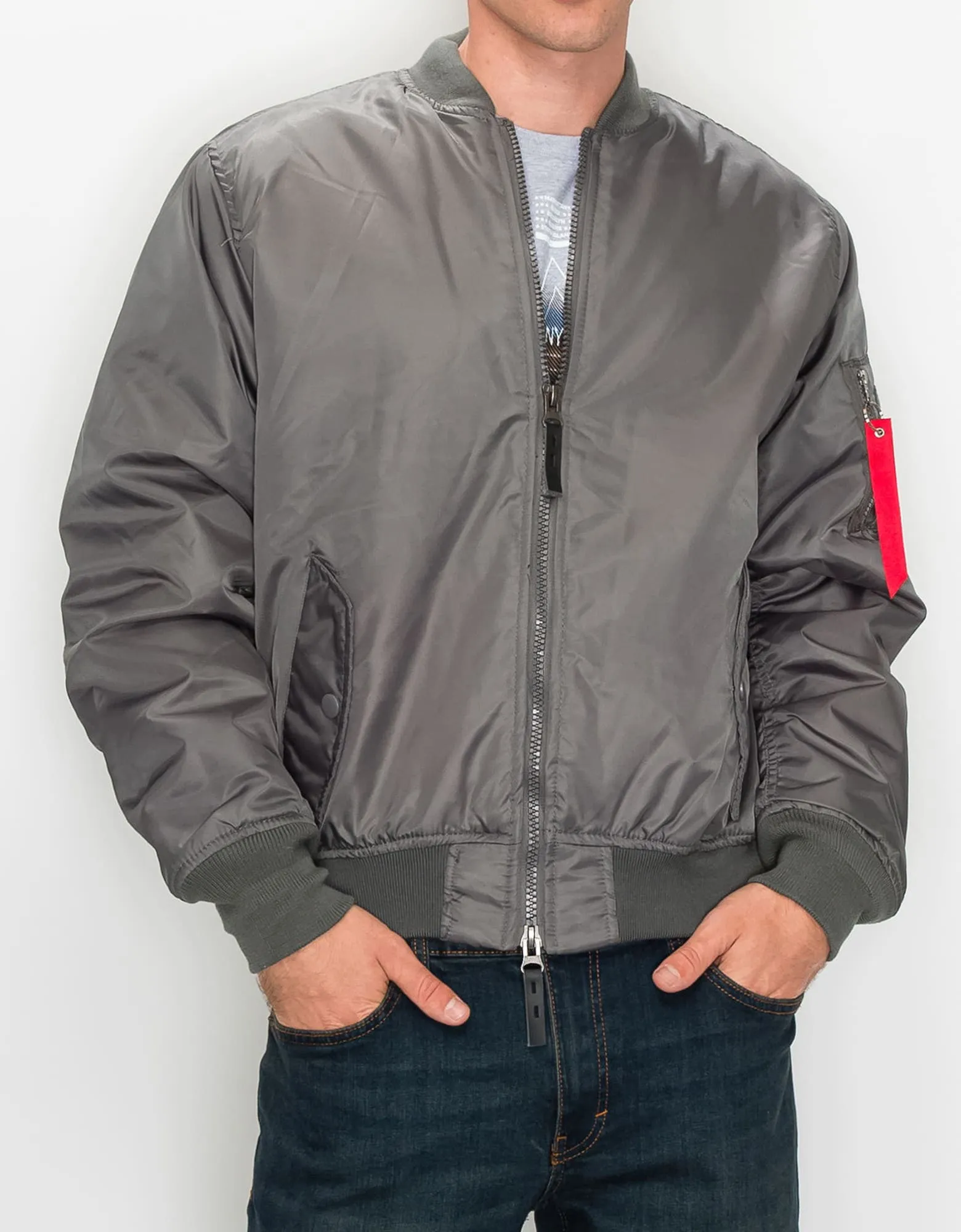 MEN'S NYLON BOMBER FLIGHT JACKET