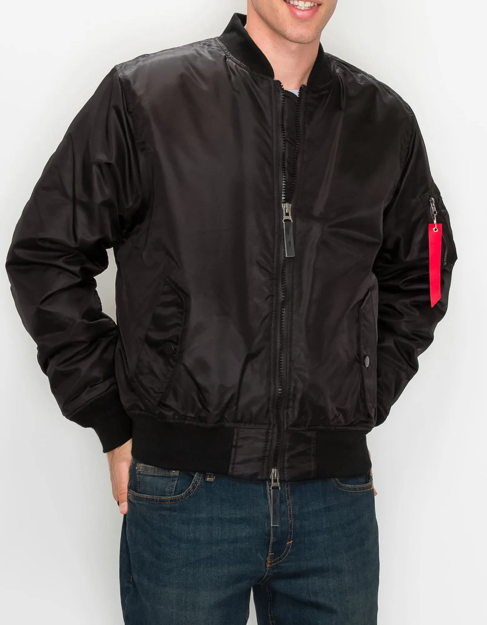 MEN'S NYLON BOMBER FLIGHT JACKET