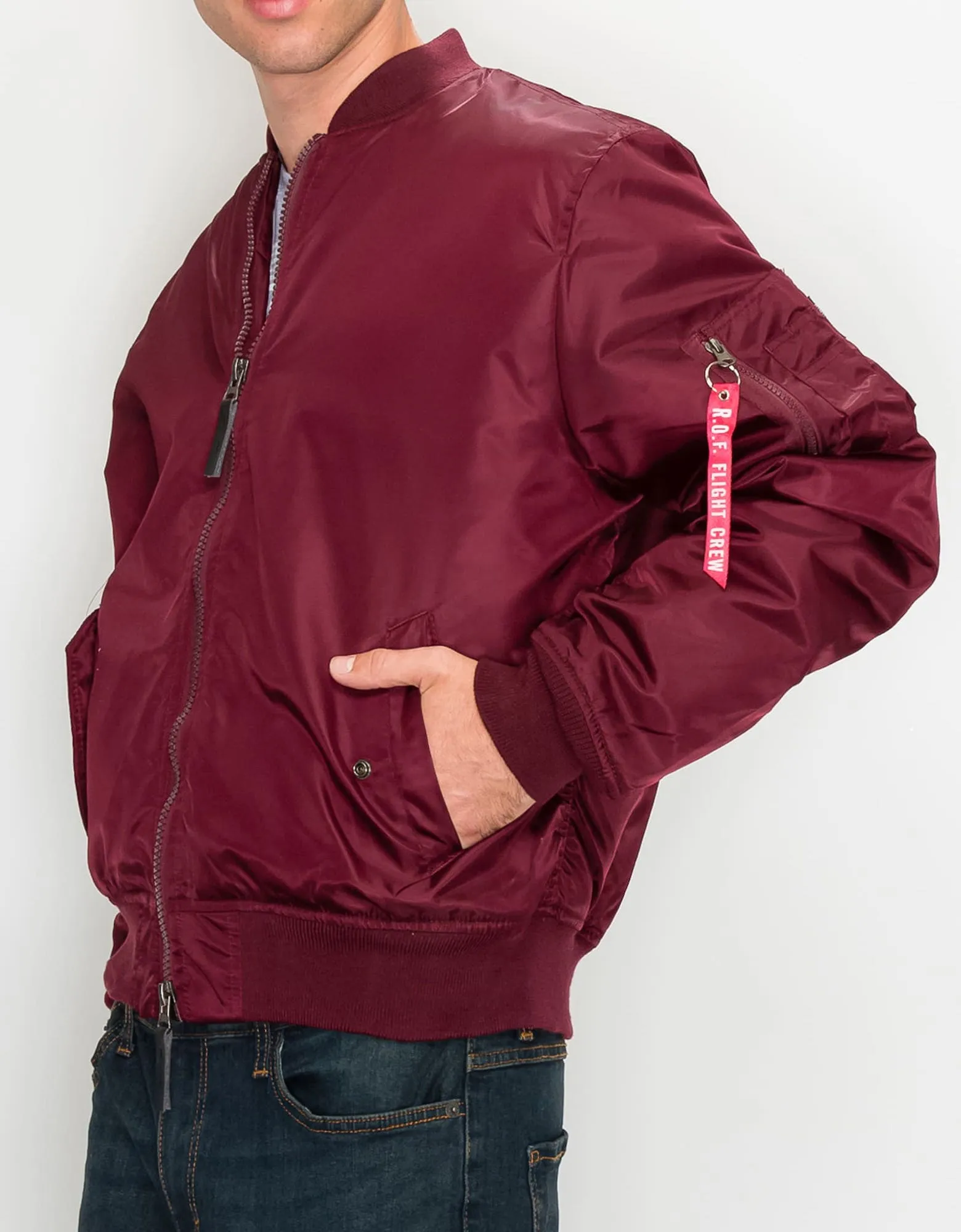 MEN'S NYLON BOMBER FLIGHT JACKET