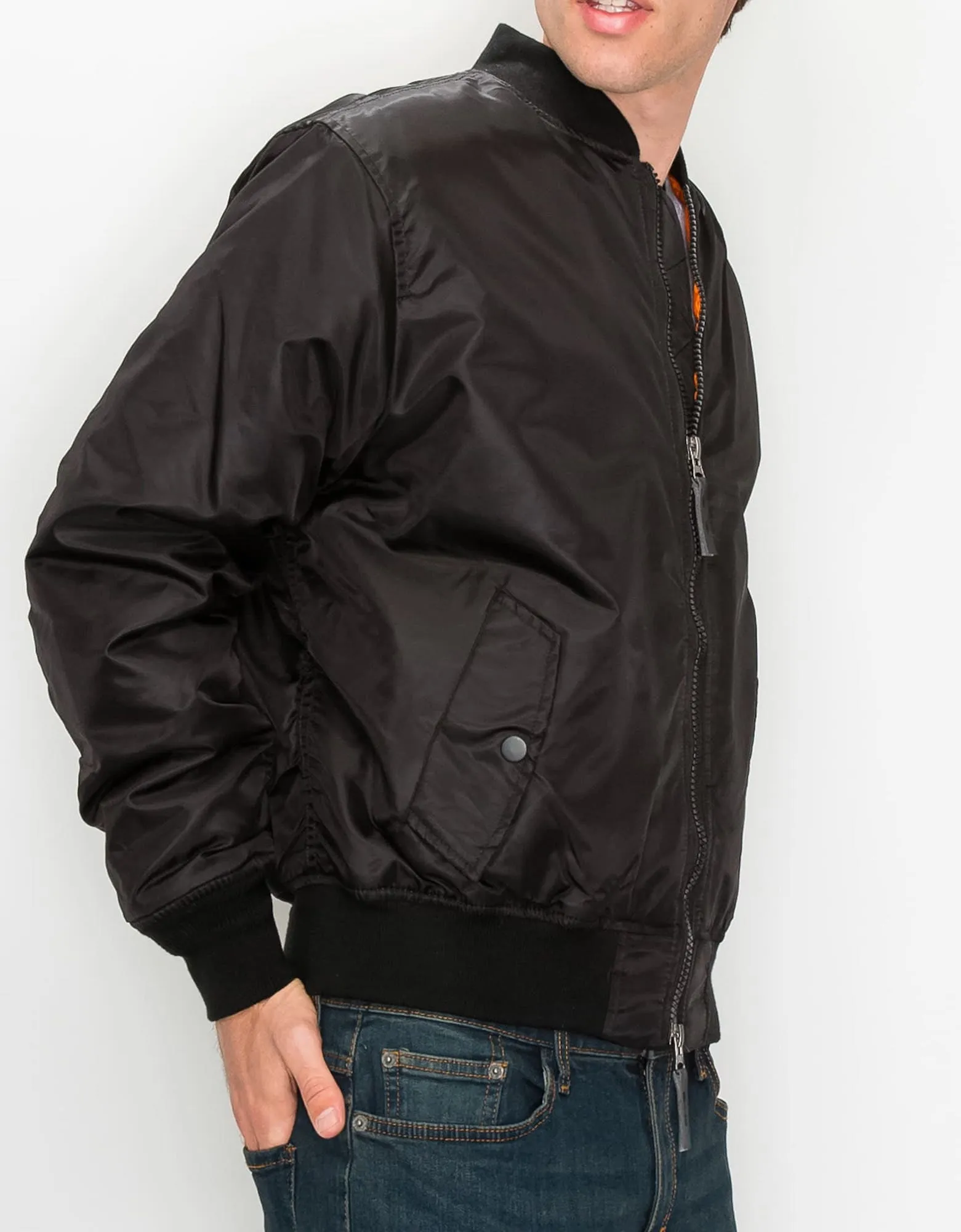 MEN'S NYLON BOMBER FLIGHT JACKET