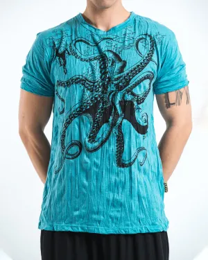 Mens Octopus T-Shirt in Turquoise