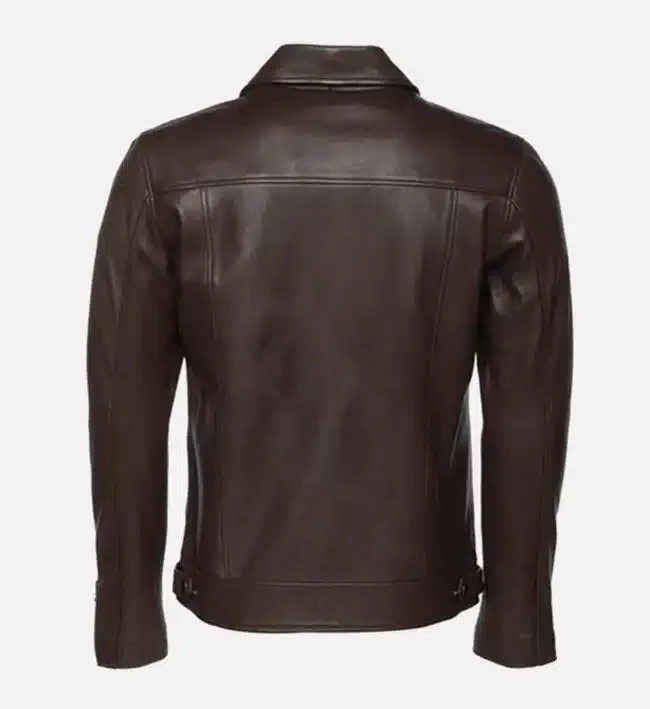 Men's old English Brown Leather Jacket