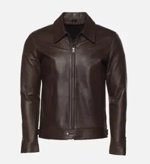 Men's old English Brown Leather Jacket