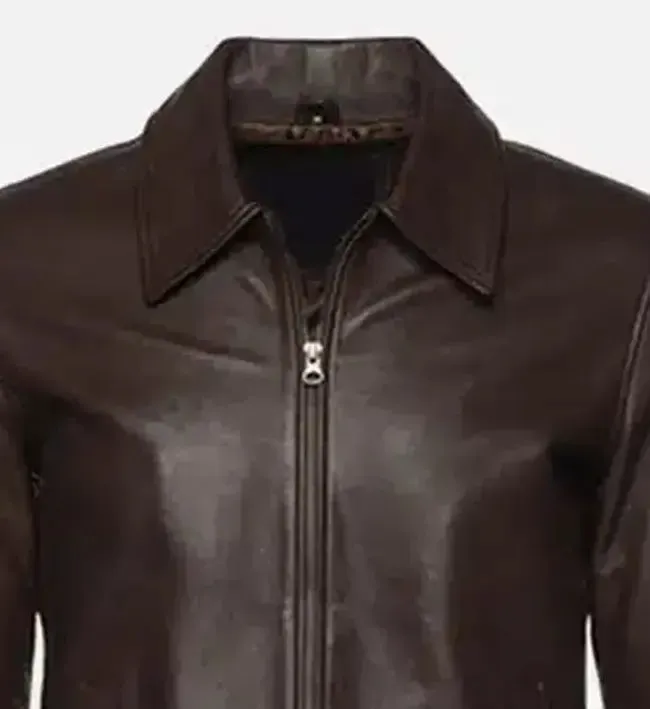 Men's old English Brown Leather Jacket