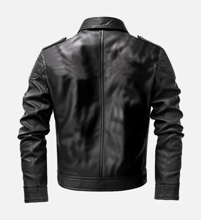 Men's Oliver Black Moto Biker Leather Jacket