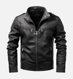 Men's Oliver Black Moto Biker Leather Jacket