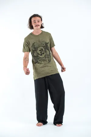 Mens Om and Koi Fish T-Shirt in Green