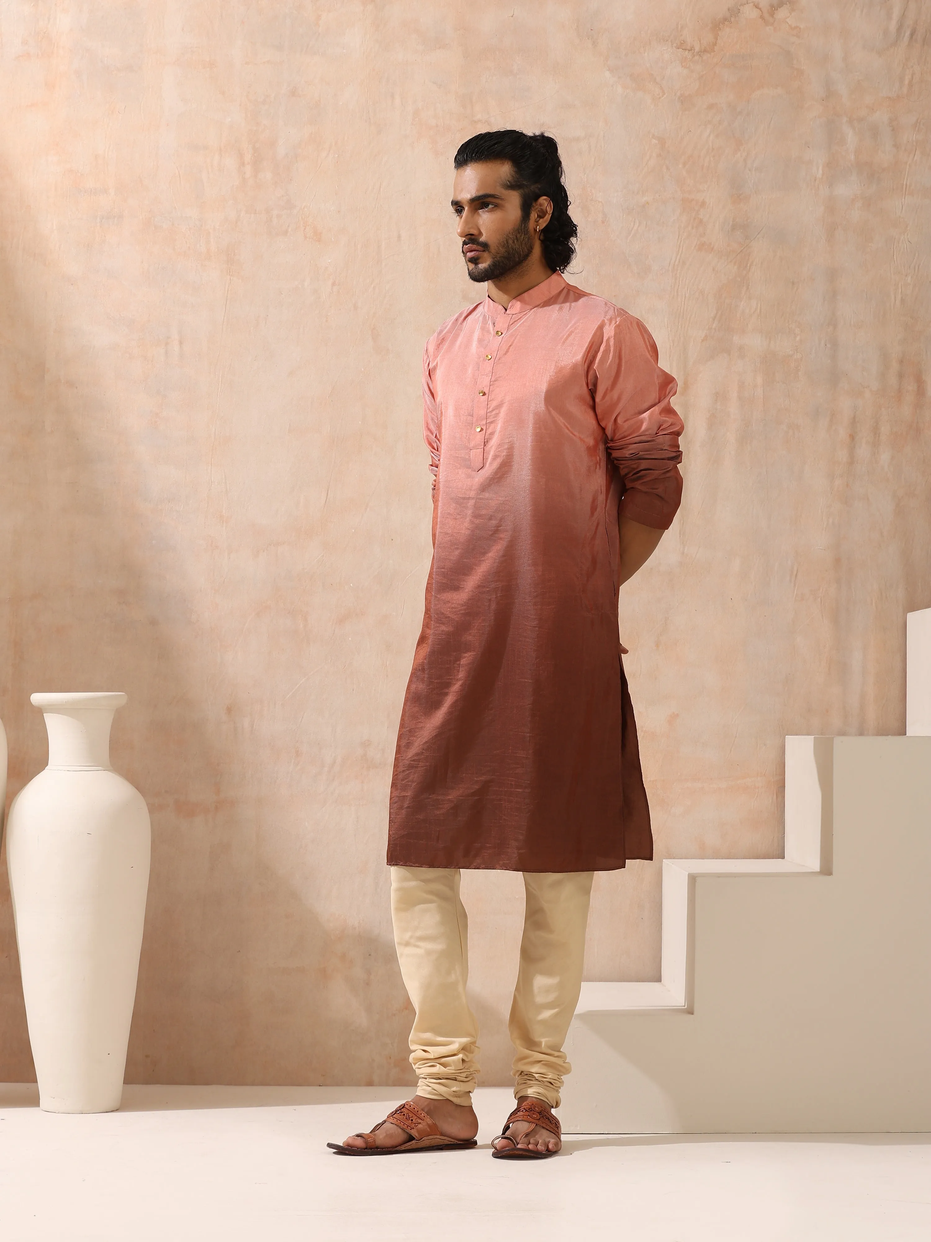 Mens Ombre Shades of Brown Kurta