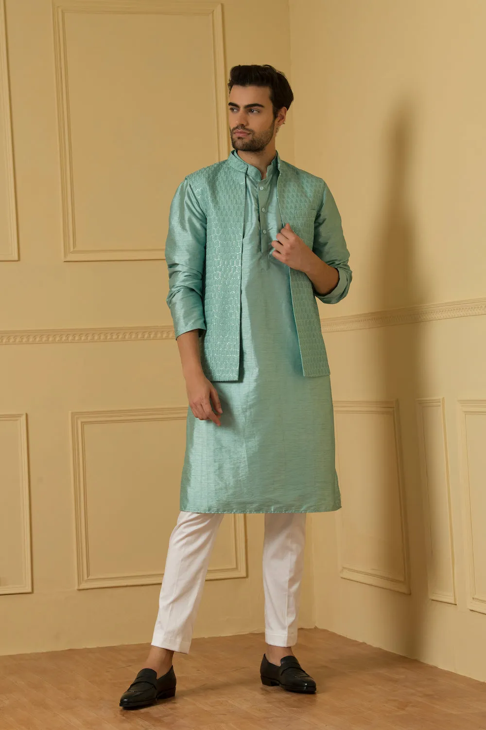 Men's Open Nehru Jacket Set - Hilo Design