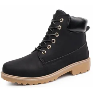 Mens Outdoor Waterproof Army Style Boots in Black