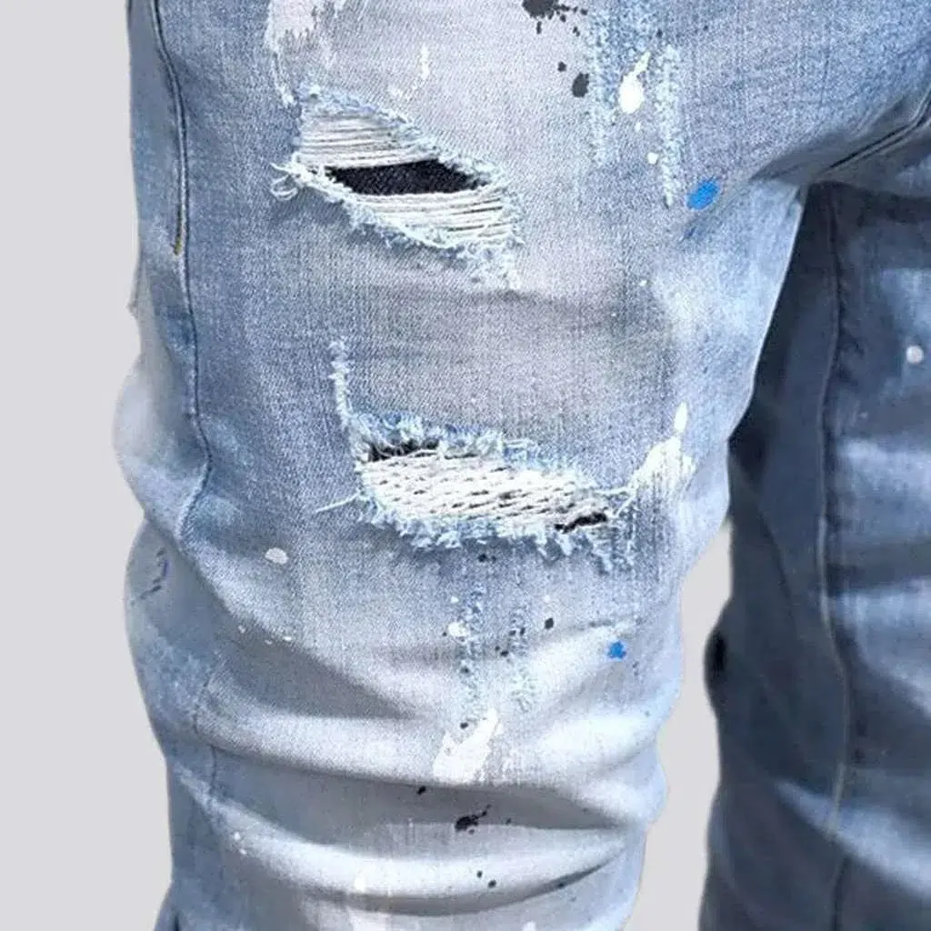 Men's paint-splattered jeans