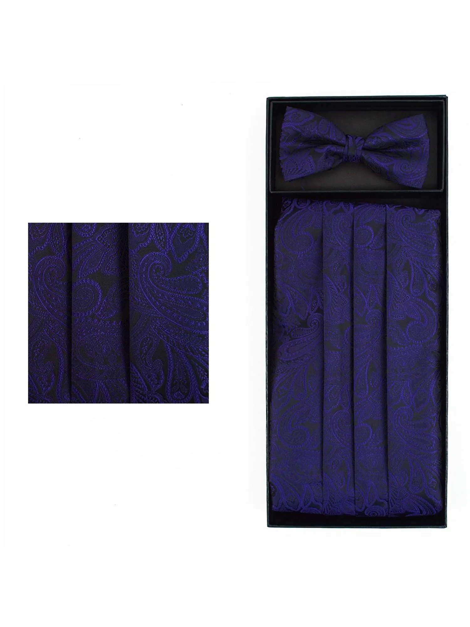 Men's Paisley Matching Adjustable Cummerbund and Bow tie Set