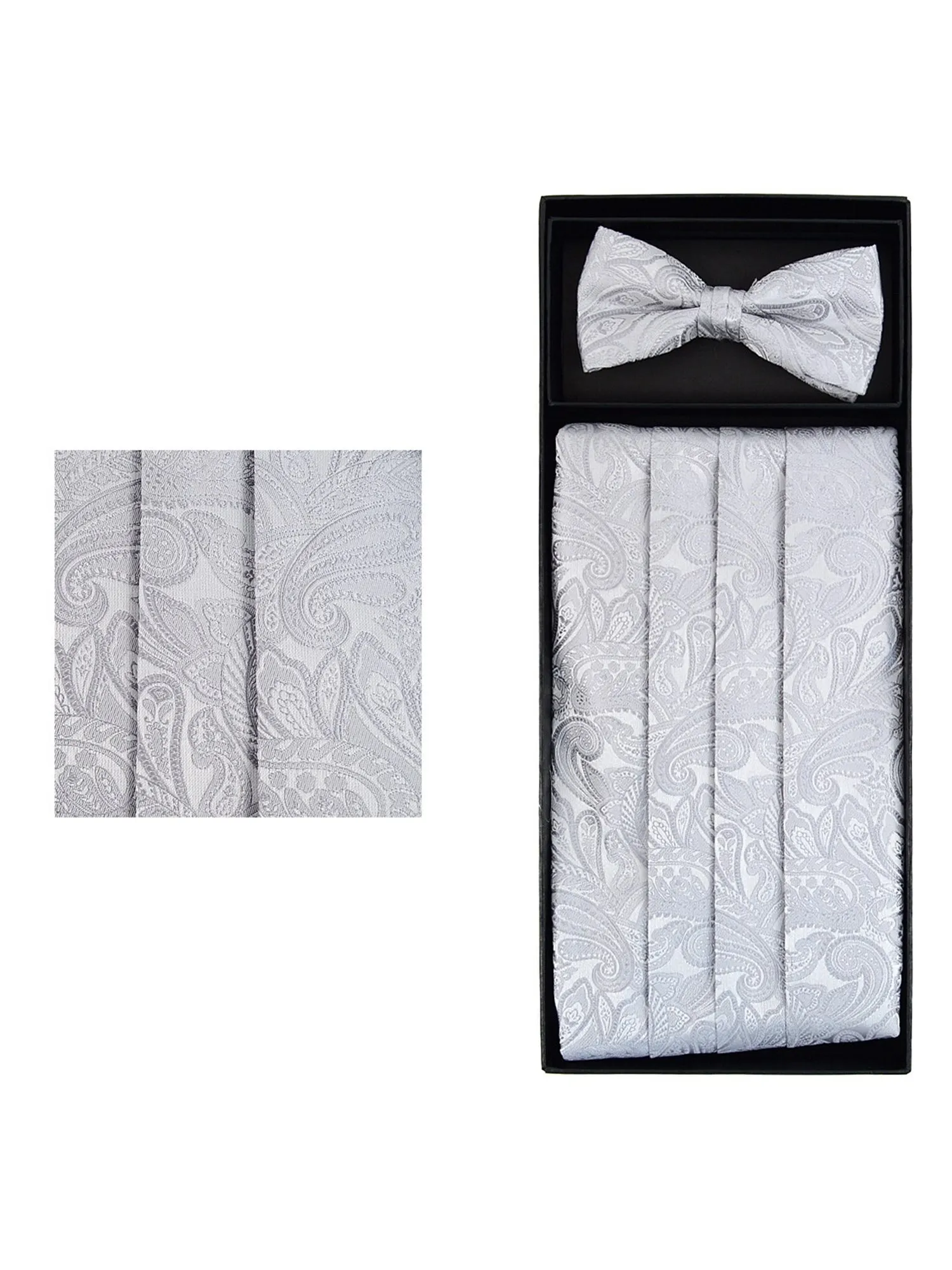 Men's Paisley Matching Adjustable Cummerbund and Bow tie Set