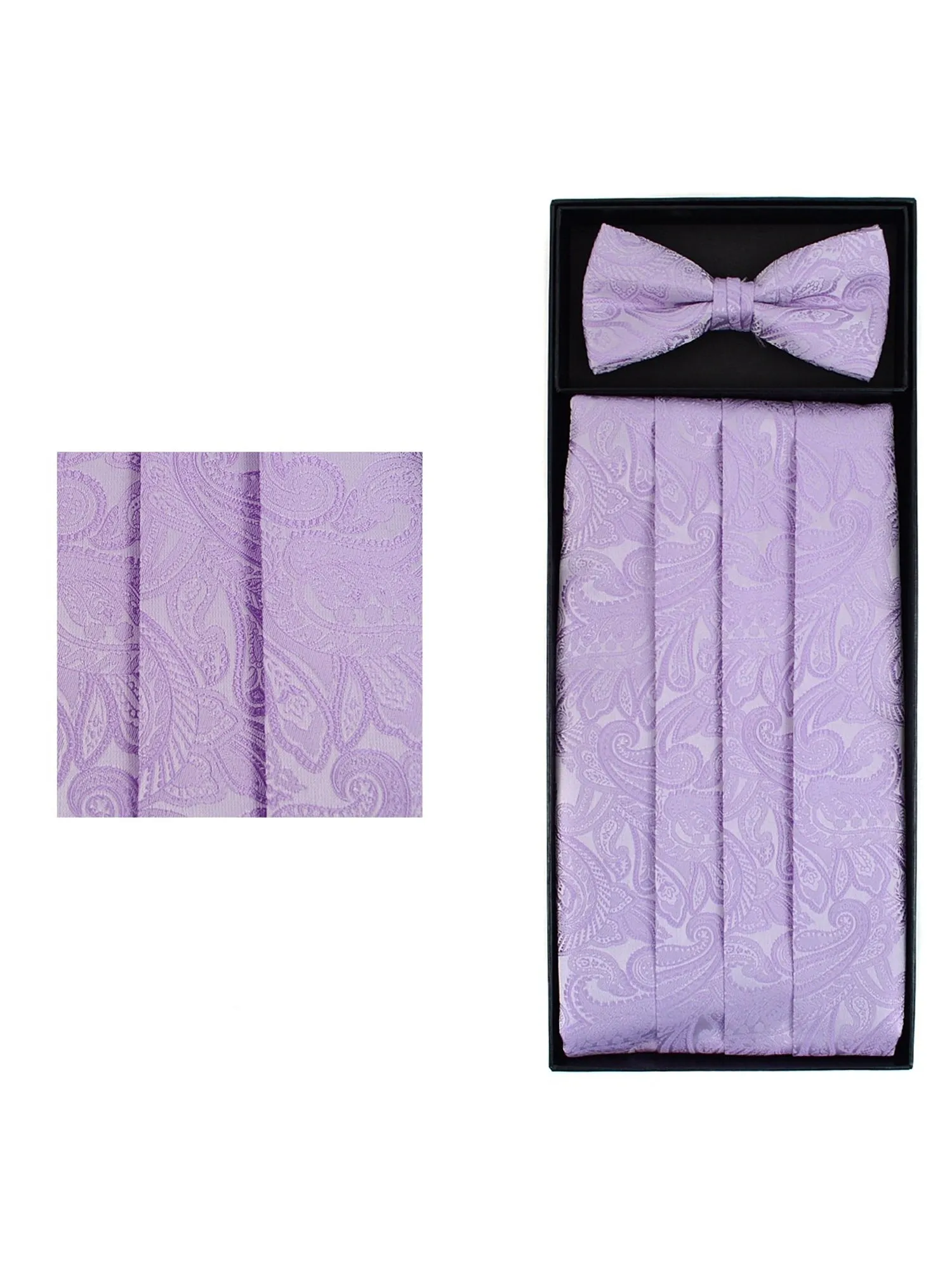 Men's Paisley Matching Adjustable Cummerbund and Bow tie Set