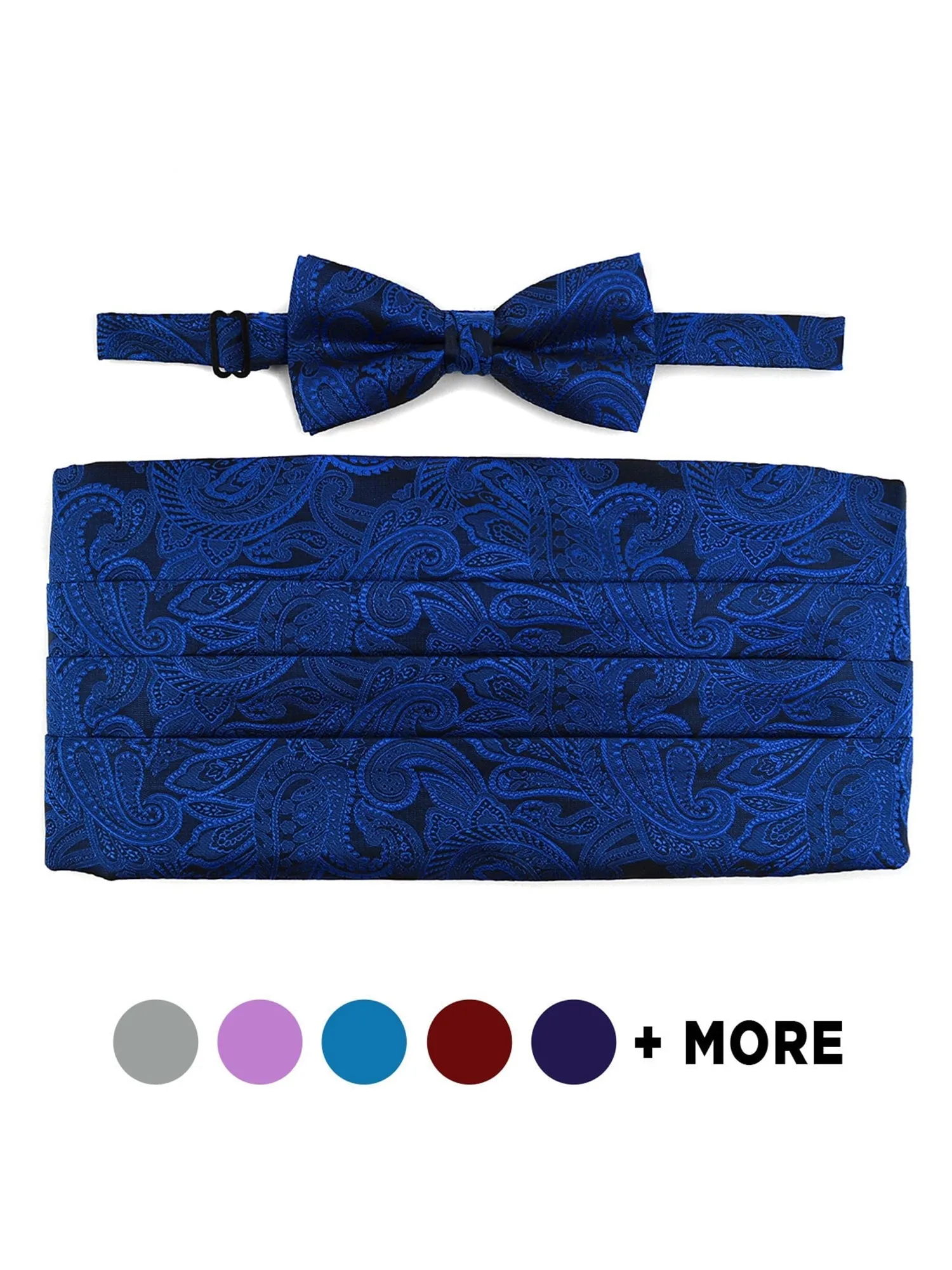 Men's Paisley Matching Adjustable Cummerbund and Bow tie Set