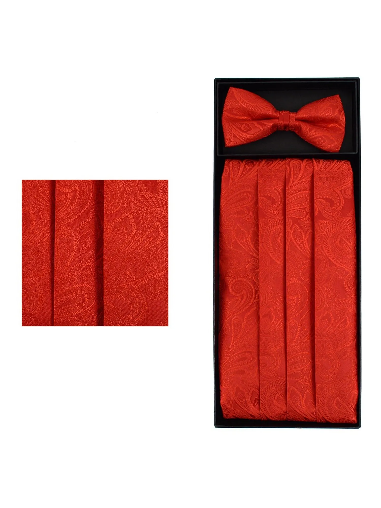 Men's Paisley Matching Adjustable Cummerbund and Bow tie Set