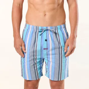 Men's Park Stripe Cotton Sleep Shorts - Blue