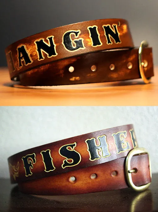 Mens Personalized Leather Belt