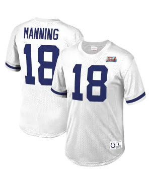 Men's peyton manning white indianapolis colts mesh jersey with retired player name and number Mitchell & Ness ,  white