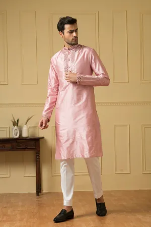 Men's Pink Mirror Kurta - Hilo Design