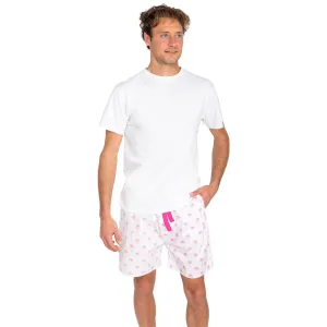 Men's Pink Palm Tree Sleep Shorts