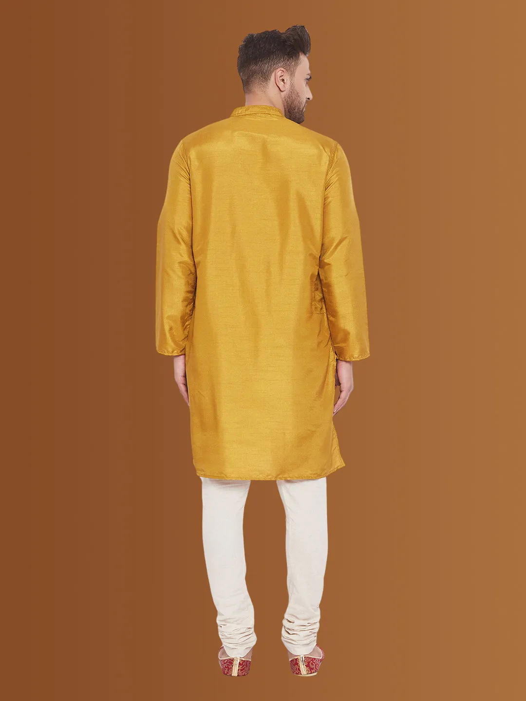 Men's Pintuck Fancy Beige Kurta - Even Apparels