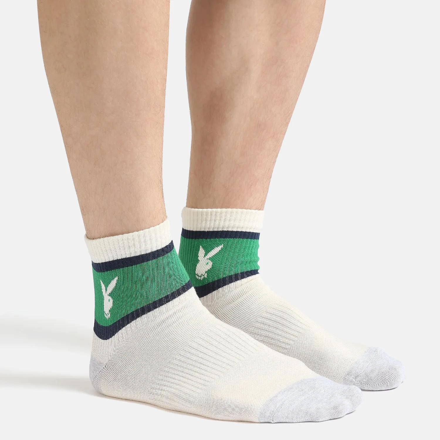 Men’s Playboy Themed Ribbed High Ankle Socks