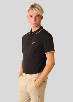 Mens Poloshirt - Black/Beige