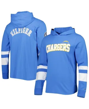 Men's powder blue Tommy Hilfiger Los Angeles Chargers Alex Long Sleeve White Hooded T-Shirt, Multi