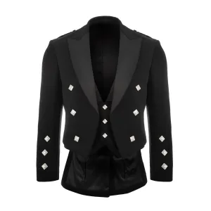 Men's Prince Charlie Jacket W. Waistcoat Black