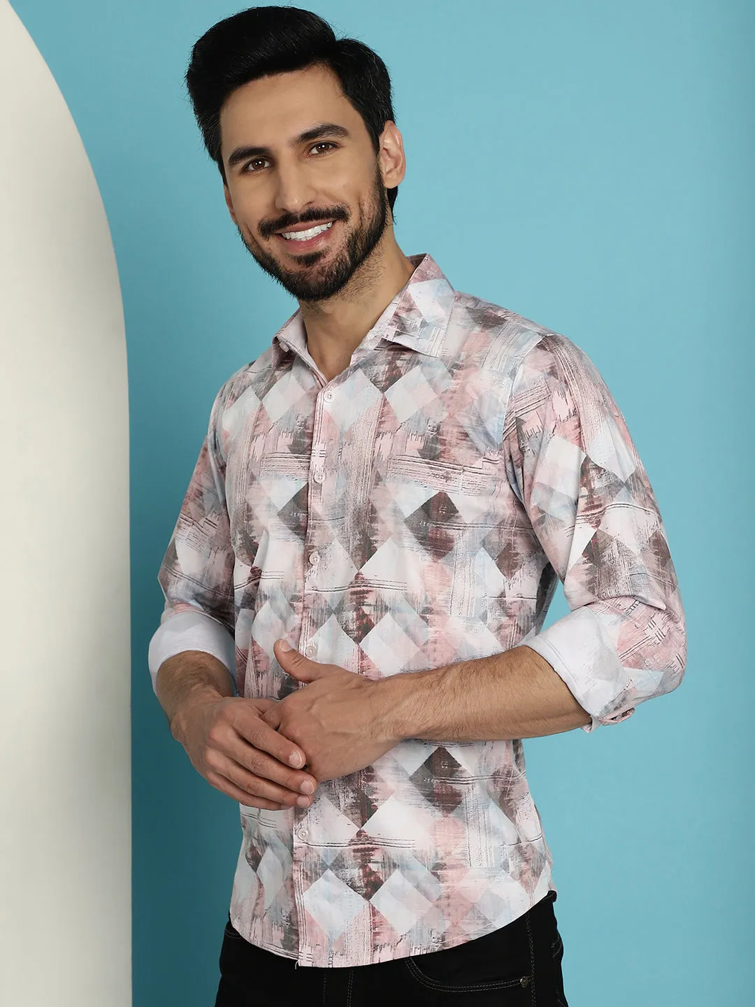 Men'S Printed Casual Shirt For Mens