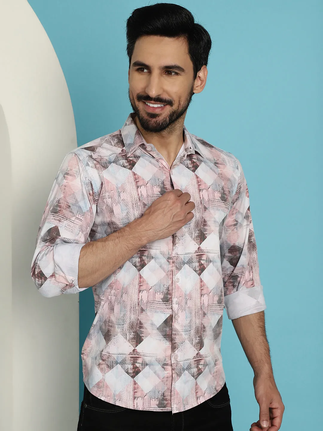 Men'S Printed Casual Shirt For Mens