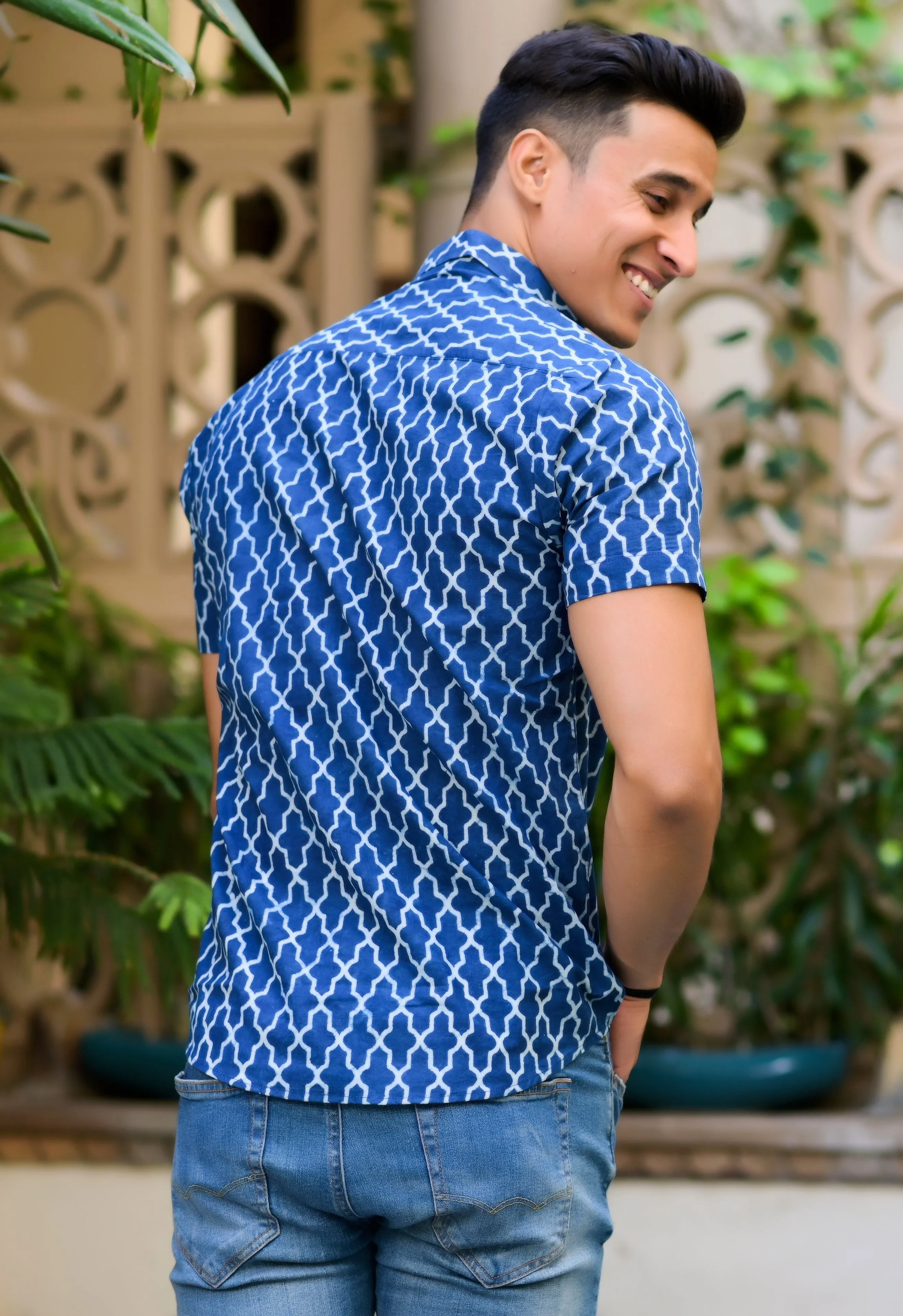 Men's Pure Indigo Embroidered Shirt - Hatheli