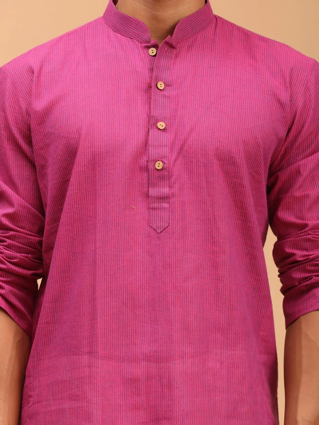 Men's Purple Pure Cotton Kurta Pyjama Set - Vastramay