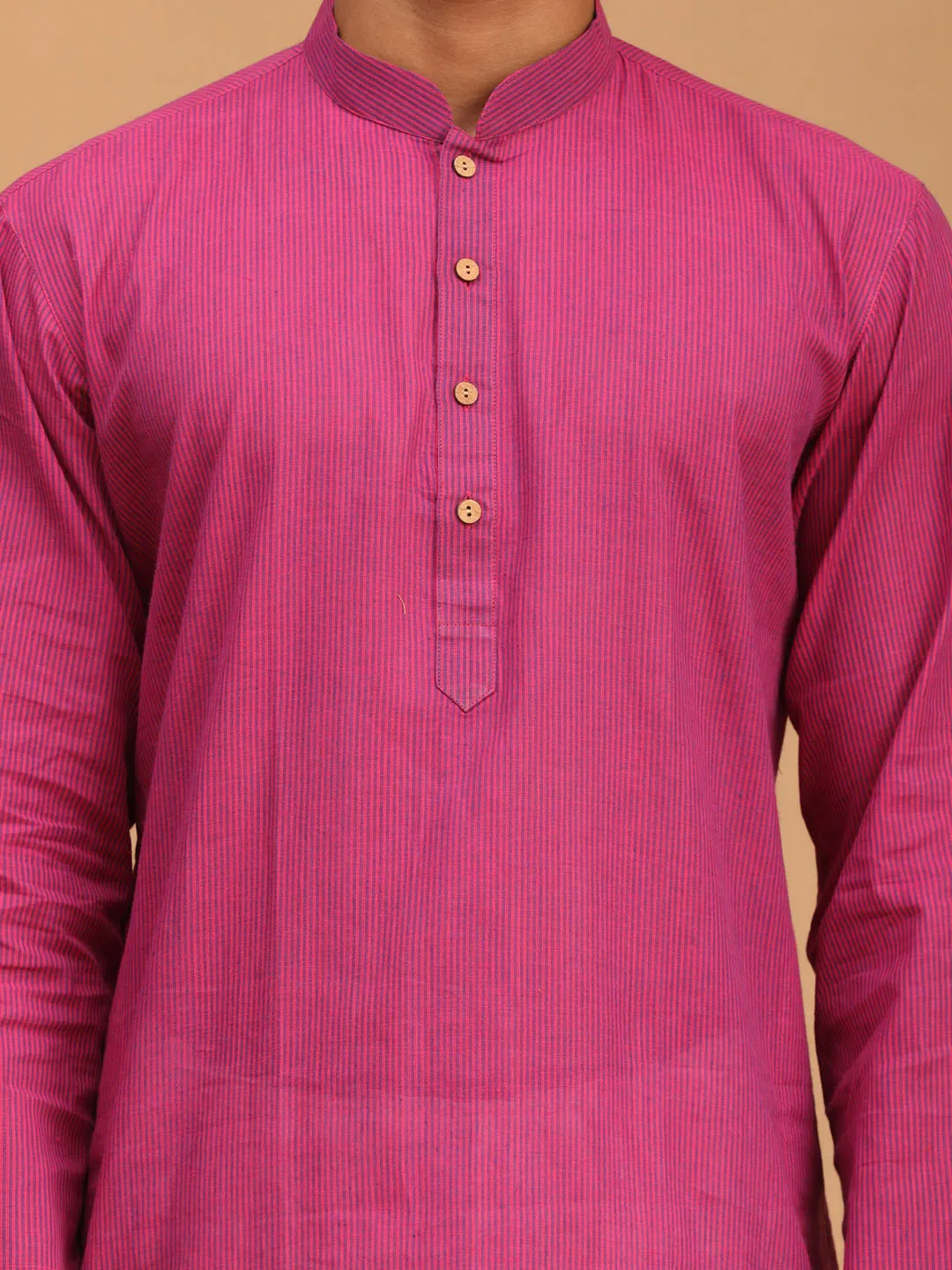 Men's Purple Pure Cotton Kurta - Vastramay