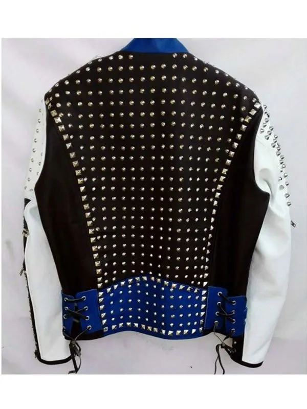 Men's Real Leather Stylish Studded Cafe Racer Biker Jacket