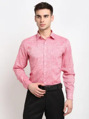 Men's Red Solid Cotton Formal Shirt ( SF 782Red ) - Jainish