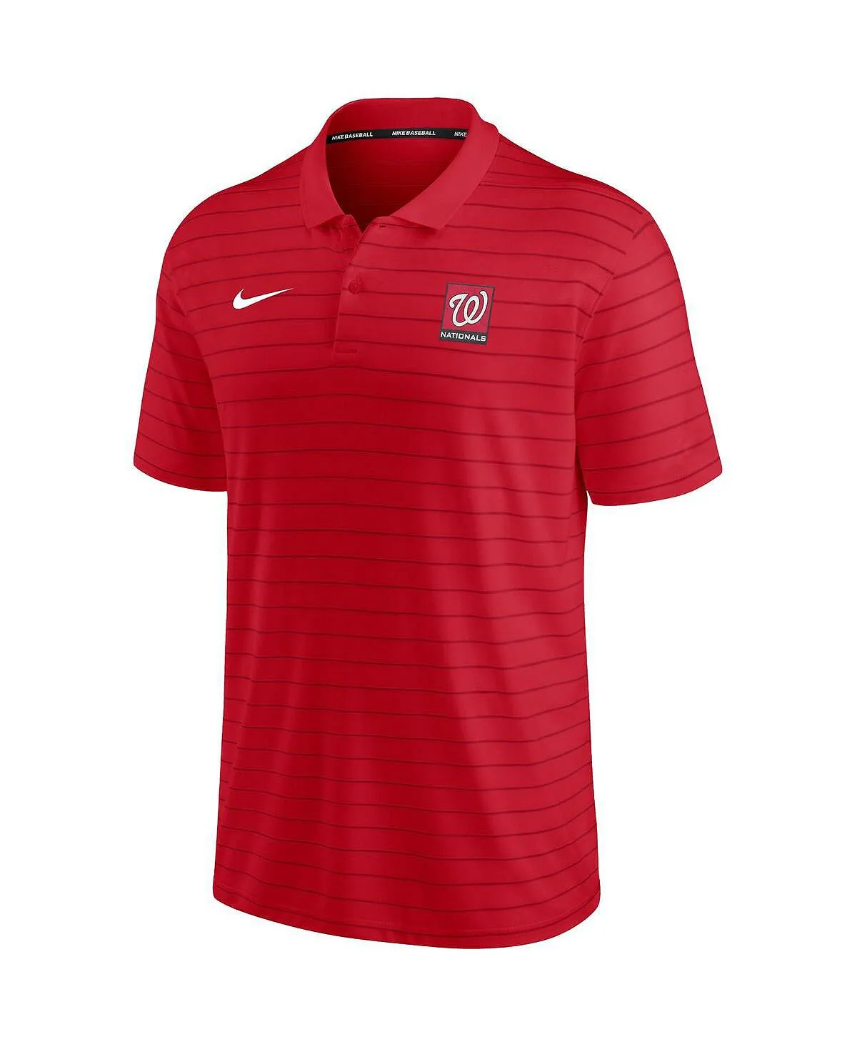 Men's Red Striped Pique Polo Shirt from the Washington Nationals Authentic Collection Nike ,  red