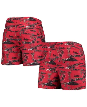 Men's red swimming trunks texas tech red raiders island palm FOCO, red