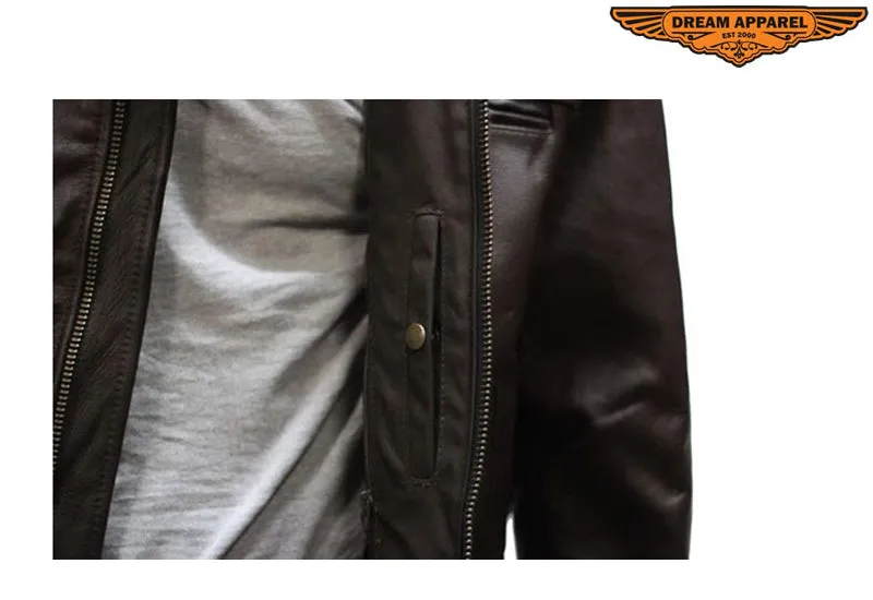 Mens Retro Brown Scooter Jacket